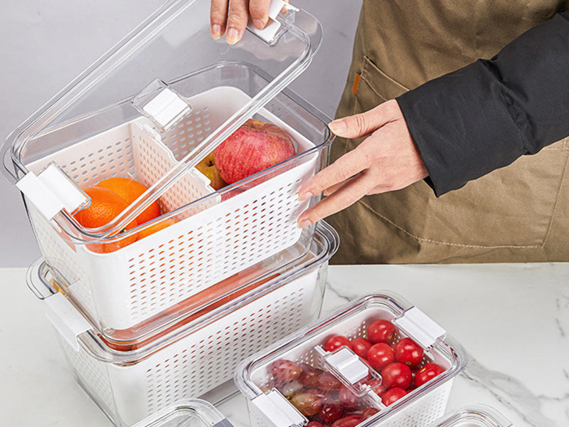 Contenedor con cesta de drenaje