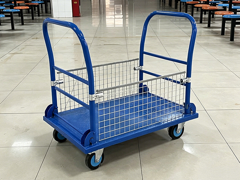 Carro de transporte de doble barra con rejilla