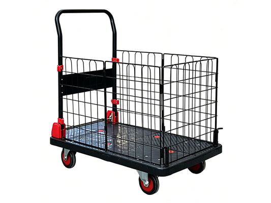 Carro para bodega con rejilla de 3 caras