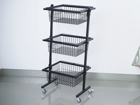 Rack móvil con 3 canastos