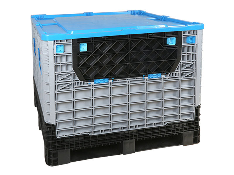 Container plástico plegable  con base de pallet