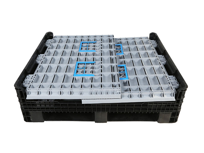 Container plástico plegable  con base de pallet