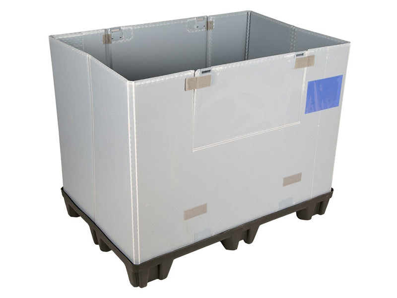 Caja de pallet  plástica plegable para material a granel