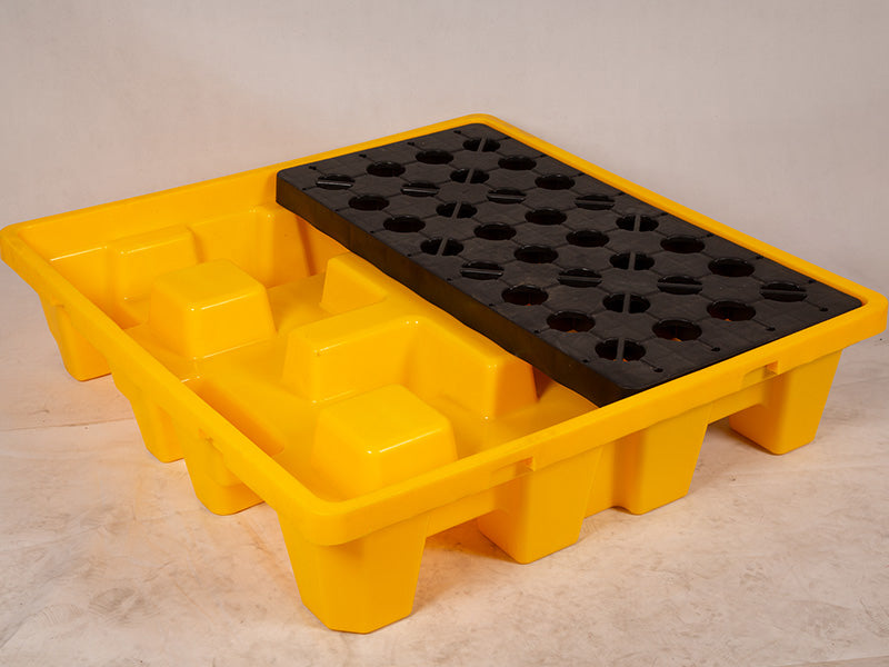 Pallet plástico anti derrame 4 tambores